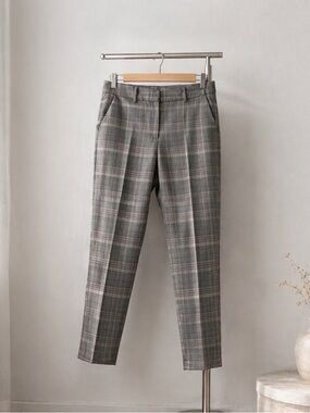 Grey Plaid Men’s Dress Pants